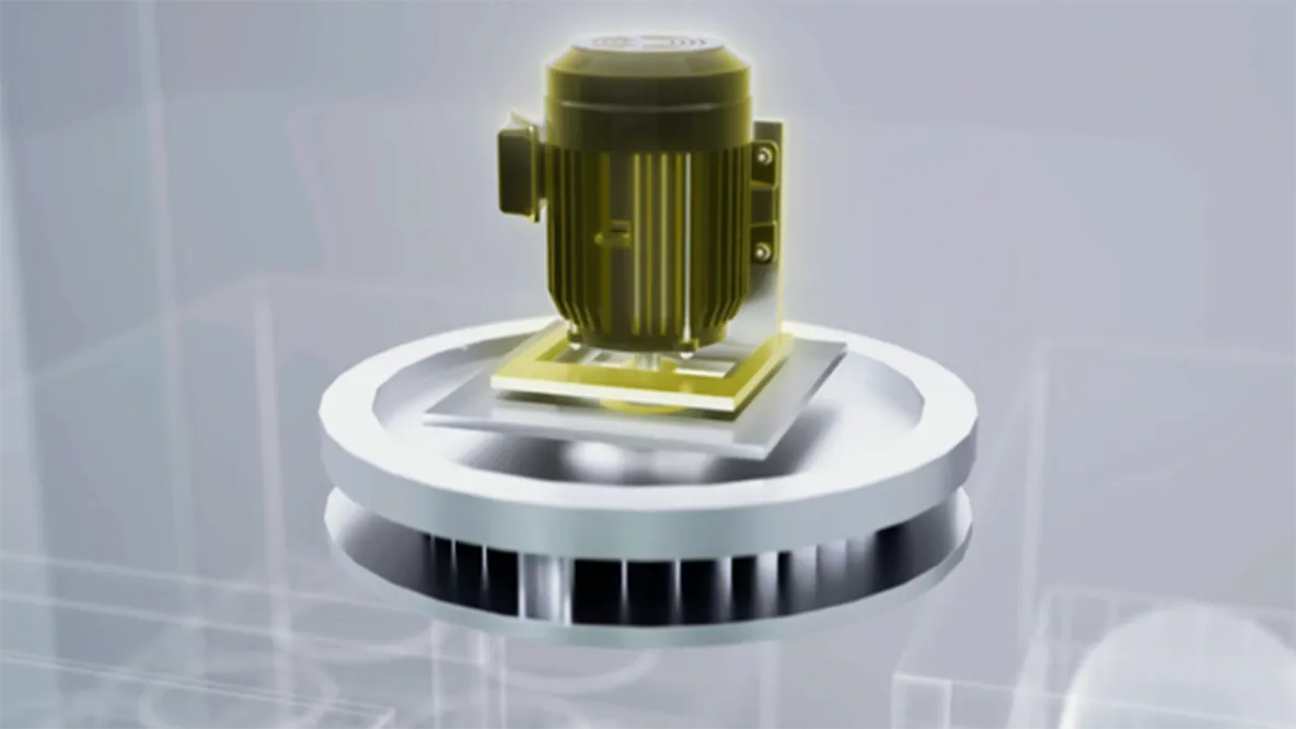 圆形平台上的工业电动机